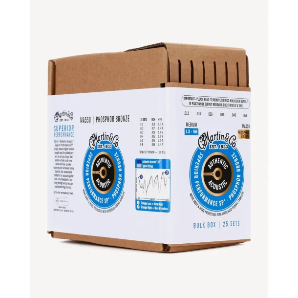 C.F. Martin MA550 Bulk Box (25 sets) Authentic Acoustic SP� Light (.013 � .056) 92/8 Phosphor Bronze